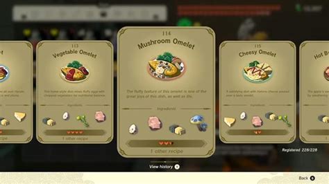Cream of Vegetable Soup is a consumable Meal in Zelda ToTK, it is listed as recipe 53. . Totk veggie omelet